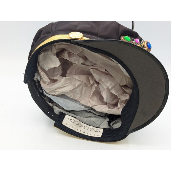 HOORAY HENRI Los Angeles  Black and Gold Anchor Beaded Fabulous Captain Hat main image 9